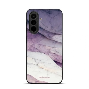 Lesklý kryt na mobil Samsung Galaxy A37 5G - Mobiwear Glossy G028G, bílý a fialový mramor