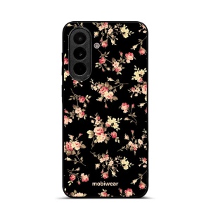 Lesklý kryt na mobil Samsung Galaxy A37 5G - Mobiwear Glossy G039G, květy na černé
