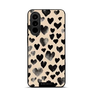 Lesklý kryt na mobil Samsung Galaxy A37 5G - Mobiwear Glossy GA51G, černá srdíčka