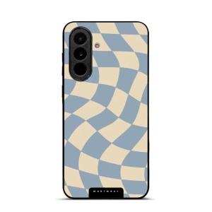 Lesklý kryt na mobil Samsung Galaxy A37 5G - Mobiwear Glossy GA59G, modrá a béžová šachovnice