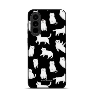 Lesklý kryt na mobil Samsung Galaxy A37 5G - Mobiwear Glossy G163G, bílé kočičky