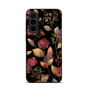 Lesklý kryt na mobil Samsung Galaxy A37 5G - Mobiwear Glossy G171G, zlatavé lístky a květy
