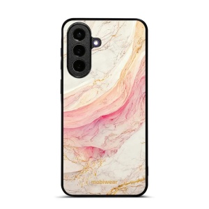 Lesklý kryt na mobil Samsung Galaxy A57 5G - Mobiwear Glossy G027G, růžový a zlatavý mramor