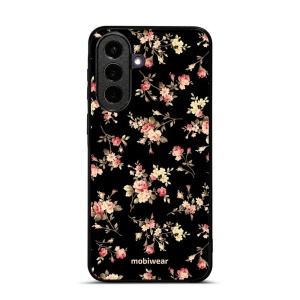 Lesklý kryt na mobil Samsung Galaxy A57 5G - Mobiwear Glossy G039G, květy na černé