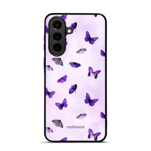 Lesklý kryt na mobil Samsung Galaxy A57 5G - Mobiwear Glossy GP77G, fialoví motýlci