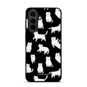 Lesklý kryt na mobil Samsung Galaxy A57 5G - Mobiwear Glossy G163G, bílé kočičky