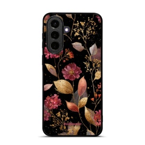 Lesklý kryt na mobil Samsung Galaxy A57 5G - Mobiwear Glossy G171G, zlatavé lístky a květy