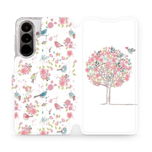 Flip pouzdro Mobiwear na mobil Samsung Galaxy A37 5G - M120S, strom a ptáčci