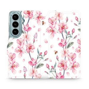 Flip pouzdro Mobiwear na mobil Samsung Galaxy S26 - M124S, růžové květy