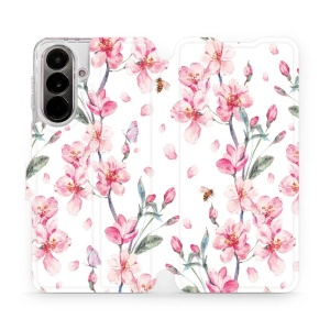 Flip pouzdro Mobiwear na mobil Samsung Galaxy A37 5G - M124S, růžové květy