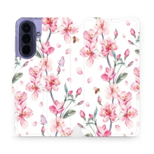 Flip pouzdro Mobiwear na mobil Samsung Galaxy A57 5G - M124S, růžové květy