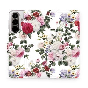 Flip pouzdro Mobiwear na mobil Samsung Galaxy A37 5G - MD01S, růže na bílé