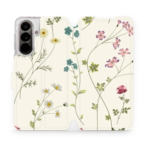 Flip pouzdro Mobiwear na mobil Samsung Galaxy A37 5G - MD03S, tenké rostlinky s květy