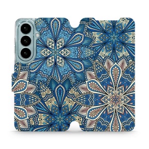 Flip pouzdro Mobiwear na mobil Samsung Galaxy S26 - V108P, modré mandala květy