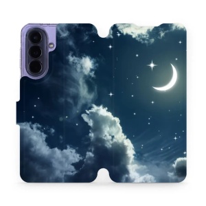 Flip pouzdro Mobiwear na mobil Samsung Galaxy A57 5G - V145P, noční obloha s měsícem