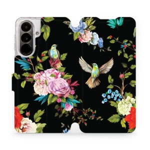 Flip pouzdro Mobiwear na mobil Samsung Galaxy A37 5G - VD09S, ptáčci a květy