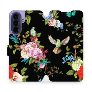 Flip pouzdro Mobiwear na mobil Samsung Galaxy A57 5G - VD09S, ptáčci a květy