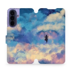 Flip pouzdro Mobiwear na mobil Samsung Galaxy A57 5G - MR09S, dívka na houpačce v oblacích
