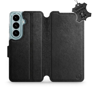 Kožené flip pouzdro Mobiwear na mobil Samsung Galaxy S26 - černé