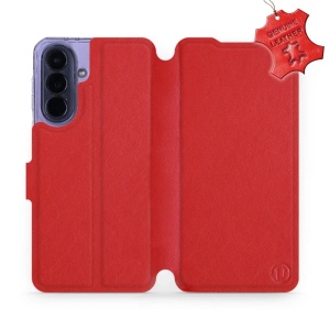 Kožené flip pouzdro Mobiwear na mobil Samsung Galaxy A57 5G - červené