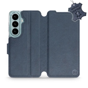 Kožené flip pouzdro Mobiwear na mobil Samsung Galaxy S26 - modré