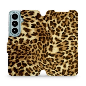 Flip pouzdro Mobiwear na mobil Samsung Galaxy S26 - VA33P, leopardí vzor