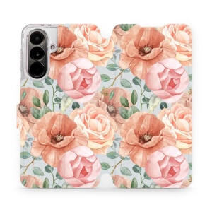 Flip pouzdro Mobiwear na mobil Samsung Galaxy A37 5G - MP02S, pastelové květy