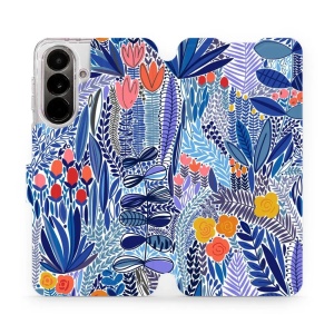 Flip pouzdro Mobiwear na mobil Samsung Galaxy A37 5G - MP03P, modrá květena