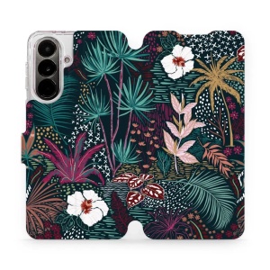 Flip pouzdro Mobiwear na mobil Samsung Galaxy A37 5G - VP13S, temná flóra