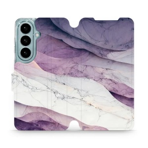 Flip pouzdro Mobiwear na mobil Samsung Galaxy S26 - VP31S, bílý a fialový mramor