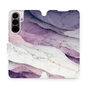 Flip pouzdro Mobiwear na mobil Samsung Galaxy A37 5G - VP31S, bílý a fialový mramor