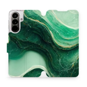 Flip pouzdro Mobiwear na mobil Samsung Galaxy A37 5G - VP38S, zelený mramor