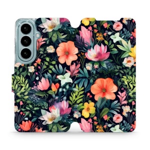 Flip pouzdro Mobiwear na mobil Samsung Galaxy S26 - VP48S, pestré kvítky