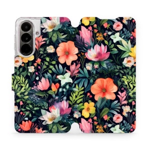Flip pouzdro Mobiwear na mobil Samsung Galaxy A37 5G - VP48S, pestré kvítky