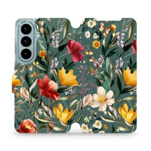 Flip pouzdro Mobiwear na mobil Samsung Galaxy S26 - VP71S, na zelené louce