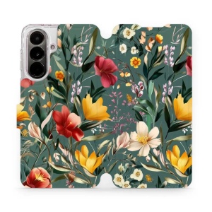 Flip pouzdro Mobiwear na mobil Samsung Galaxy A37 5G - VP71S, na zelené louce