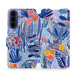 Flip pouzdro Mobiwear na mobil Samsung Galaxy A57 5G - MP03P, modrá květena