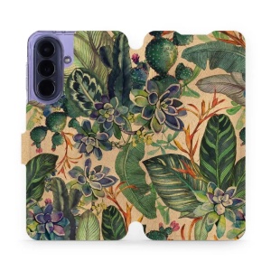 Flip pouzdro Mobiwear na mobil Samsung Galaxy A57 5G - VP05S, sukulenty