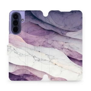 Flip pouzdro Mobiwear na mobil Samsung Galaxy A57 5G - VP31S, bílý a fialový mramor