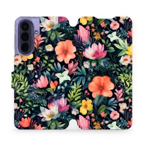 Flip pouzdro Mobiwear na mobil Samsung Galaxy A57 5G - VP48S, pestré kvítky