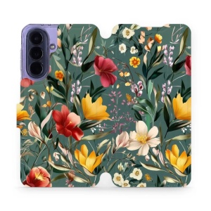 Flip pouzdro Mobiwear na mobil Samsung Galaxy A57 5G - VP71S, na zelené louce