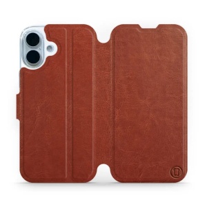 Flipové pouzdro Mobiwear - Apple iPhone 17 - Hnědé a šedé