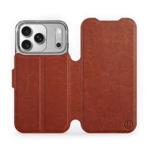 Flipové pouzdro Mobiwear - Apple iPhone 17 Pro - Hnědé a šedé