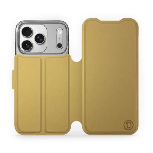Flipové pouzdro Mobiwear - Apple iPhone 17 Pro - Zlatavé a šedé