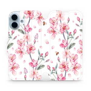 Flipové pouzdro Mobiwear - Apple iPhone 17 - M124S Růžové květy