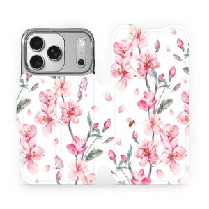 Flipové pouzdro Mobiwear - Apple iPhone 17 Pro - M124S Růžové květy