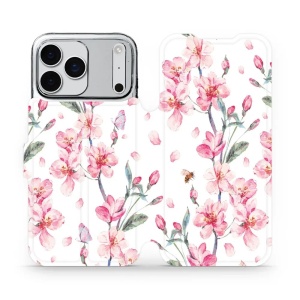 Flipové pouzdro Mobiwear - Apple iPhone 17 Pro Max - M124S Růžové květy