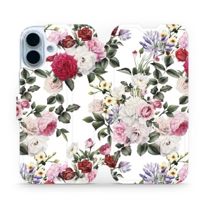 Flipové pouzdro Mobiwear - Apple iPhone 17 - MD01S Růže na bílé