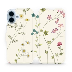 Flipové pouzdro Mobiwear - Apple iPhone 17 - MD03S Tenké rostlinky s květy