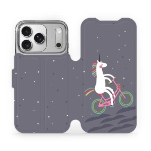 Flipové pouzdro Mobiwear - Apple iPhone 17 Pro - V024P Jednorožec na kole